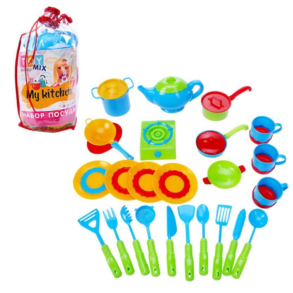 Игрушечный набор посуды 28 предметов Модель КМР 210