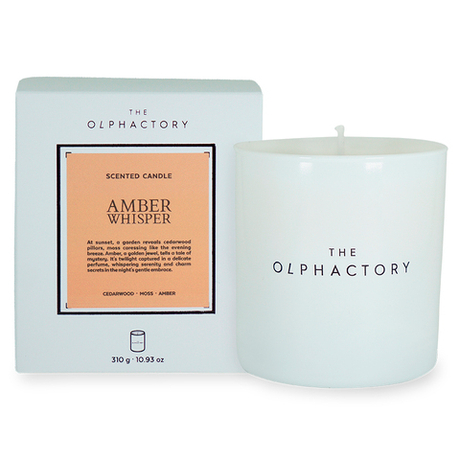 Свеча ароматическая 60ч Ambientair The Olphactory White Insignia Amber Whisper