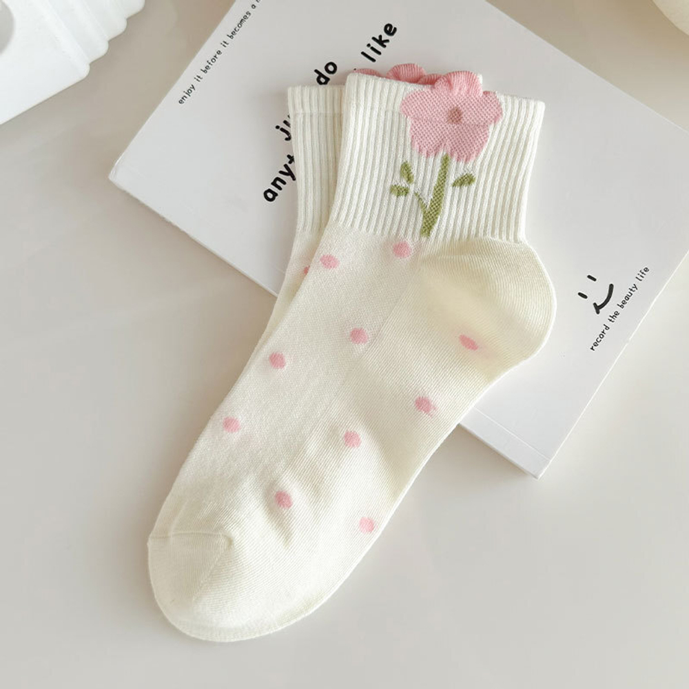 Носки на резинке "Pink Flower"