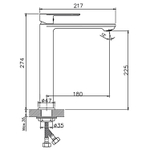 Смеситель для раковины 35к HB11590-7 HAIBA высокий, литой б/отв п/гайку ЧЕРНЫЙ^