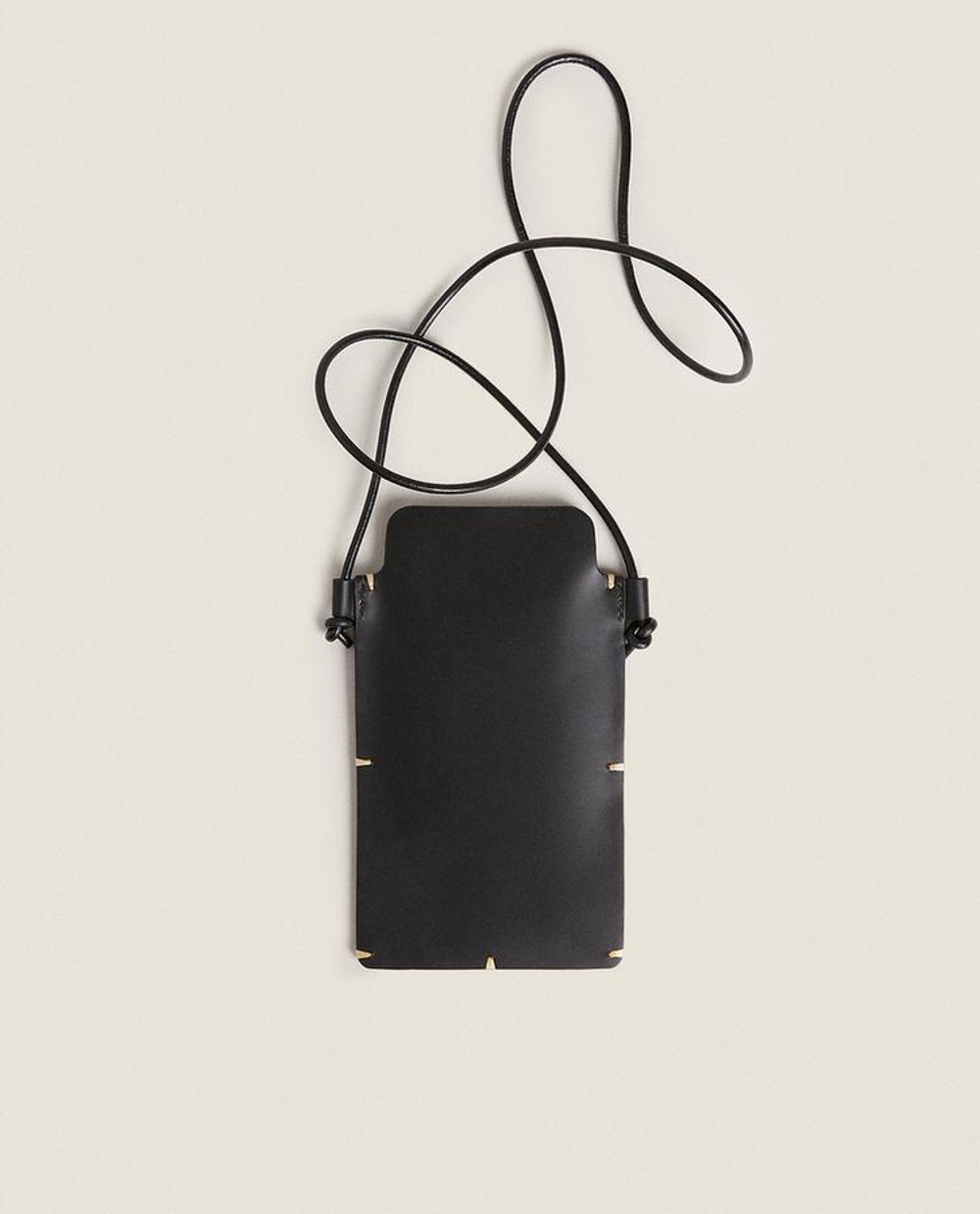 ZARA HOME КОЖАНЫЙ ЧЕХОЛ ДЛЯ МОБИЛЬНОГО ТЕЛЕФОНА, ЧЕРНЫЙ