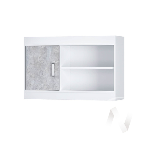 Полка настенная Паскаль (белый/цемент светлый)