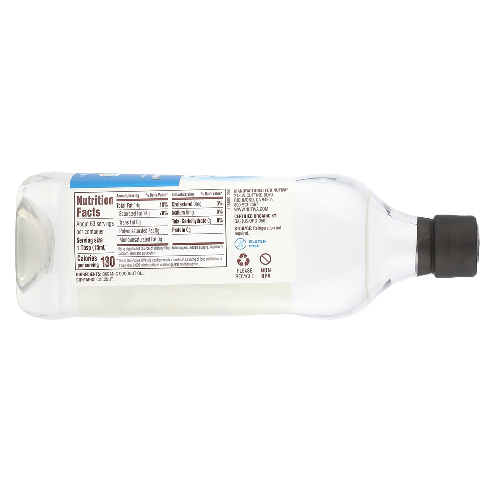 Nutiva, жидкое органическое кокосовое масло, 946 мл (32 жидк. унции)