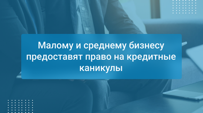 Малому и среднему бизнесу предоставят право на кредитные каникулы