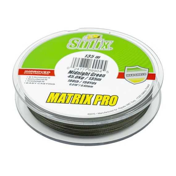 Леска плетеная SUFIX Matrix Pro зеленая 135 м 0.40 мм 45 кг