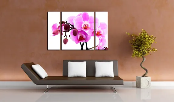 Модульная картина "Розовая орхидея"