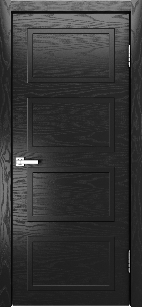 Межкомнатная дверь Сити 1 стекло кремовое / Цвет Неро / Двери Верда