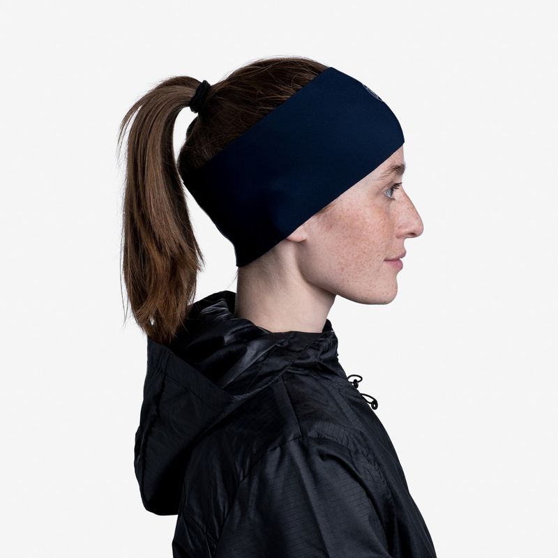 Теплая спортивная повязка на голову Buff Headband Tech Fleece Solid Blue Фото 7