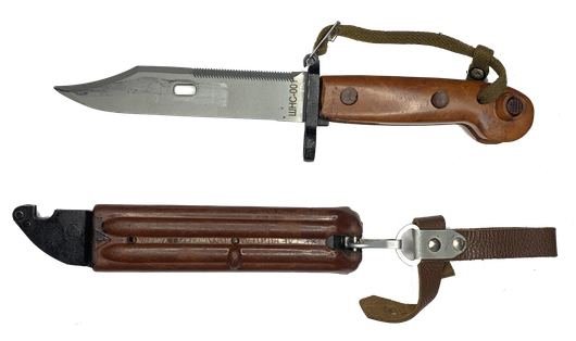 Макет ММГ штык-нож 6Х3 для АКМ, бакелитовые ножны с подвесом на ремень