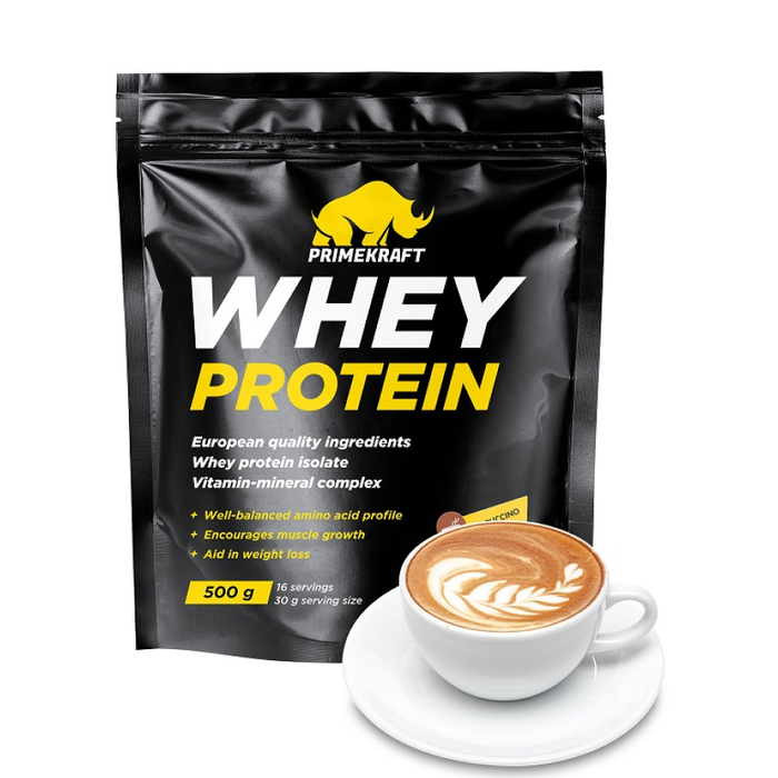 Сывороточный протеин &quot;Каппучино&quot;, Whey Potein Cappuccino, Prime Kraft, 500 г