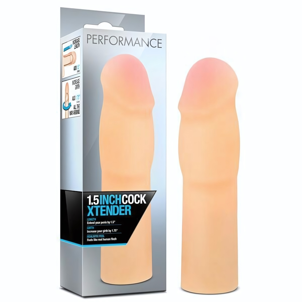 Телесная насадка-удлинитель на пенис PERFORMANCE 1.5INCH COCK XTENDER - 16 см. (Цвет: телесный)