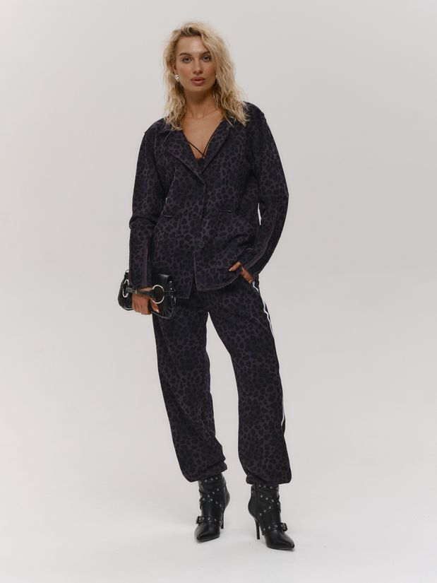 Жакет строчки принт ЛЕО, фиолетовый