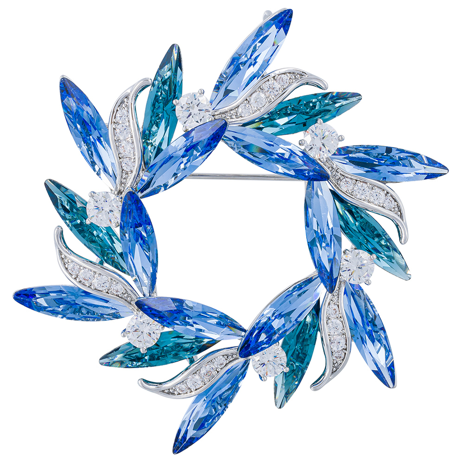 Брошь Fiore Luna ВЕНЕЦ Zircon Crystal XR14425B1 BL/S