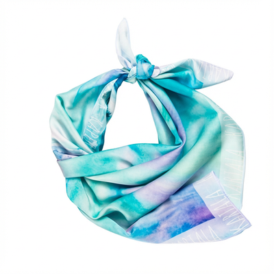 Шейный платок «Снежная нежная Карелия», 70×70 см