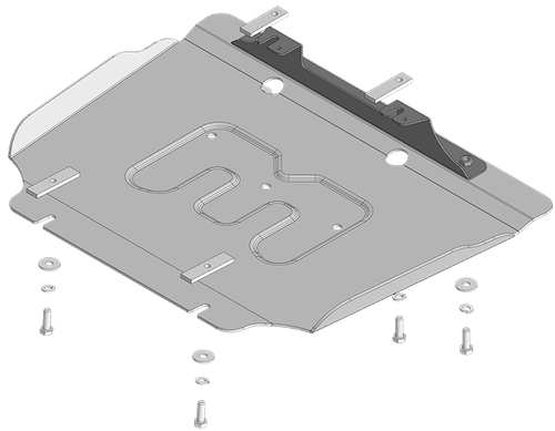 Защита алюминиевая 4 мм двигателя, переднего дифференциала для JAC T8 Motodor.348302
