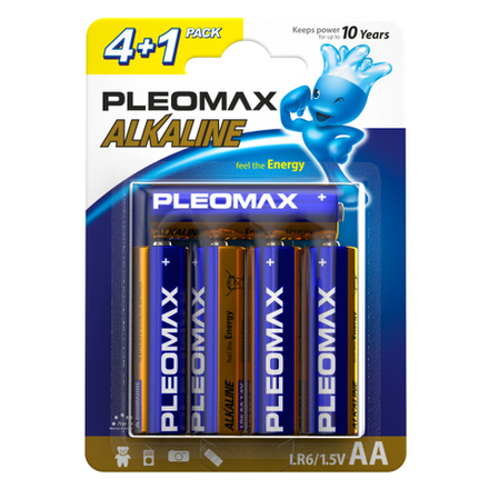 Батарейки Pleomax LR6-4+1BL Alkaline