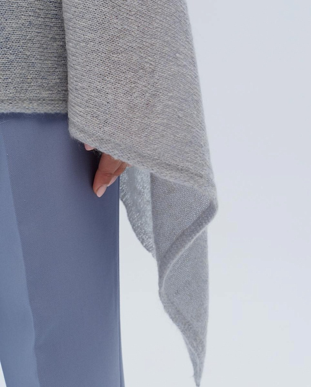 Накидка пуховая Т027-03 серый