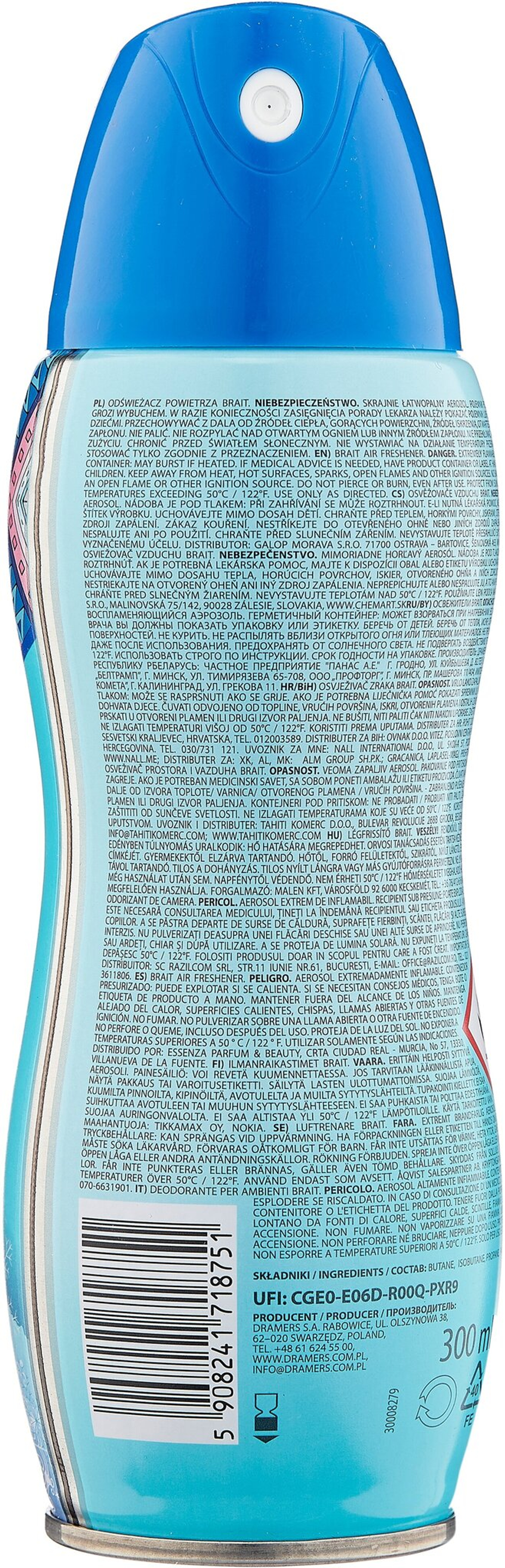 ОСВЕЖИТЕЛЬ СУХОЙ BRAIT GOLD ALASKA 300МЛ 8751