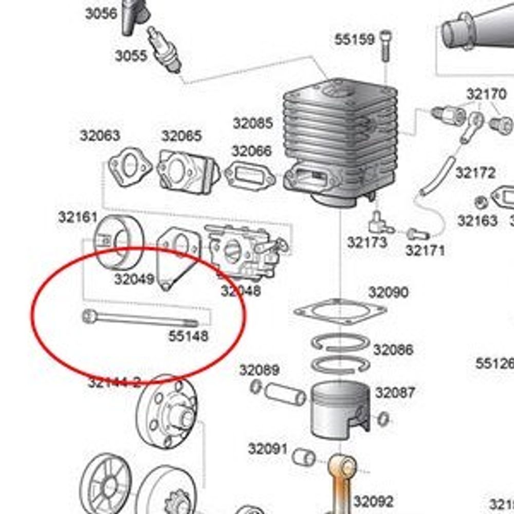 Болт карбюратора 5х100мм Raket 120