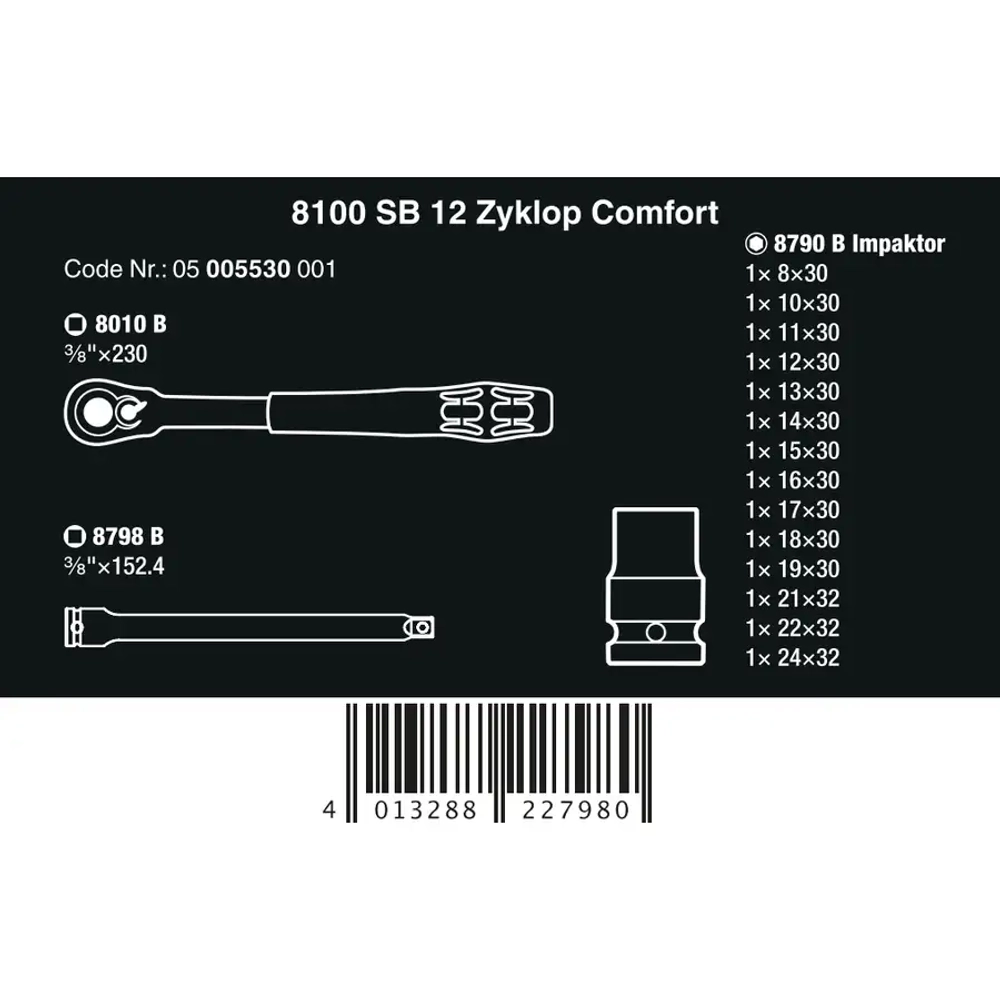 Трещотка Zyklop Comfort 8100 SB 12 WERA 05005530001