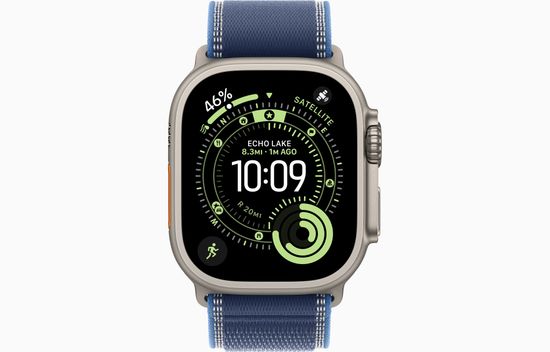 Умные часы Apple Watch Ultra 3, 49 мм, Natural Titanium Blue/Bright Blue Trail Loop M/L