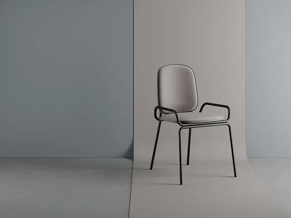 Стул Ror, Double Frame, серый велюр