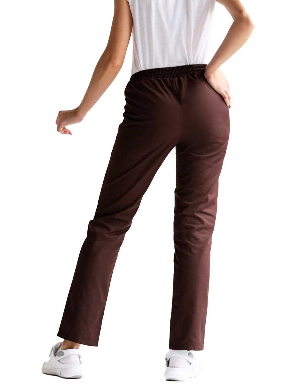 Брюки медицинские женские Доктор стиль Комфорт на резинке со шнурком, шоколад, 40
