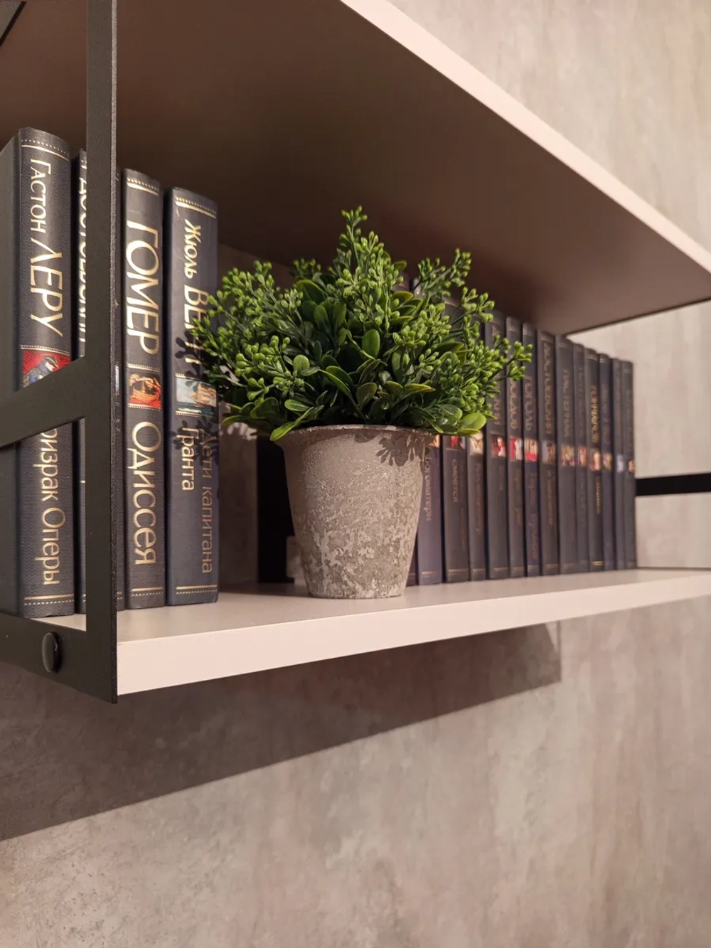 Полка настенная для книг двойная Кашемир