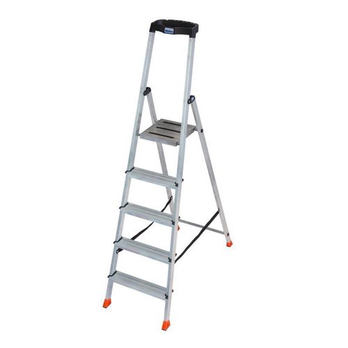 Стремянка 5 ступеней алюминиевая с большой полкой Safety