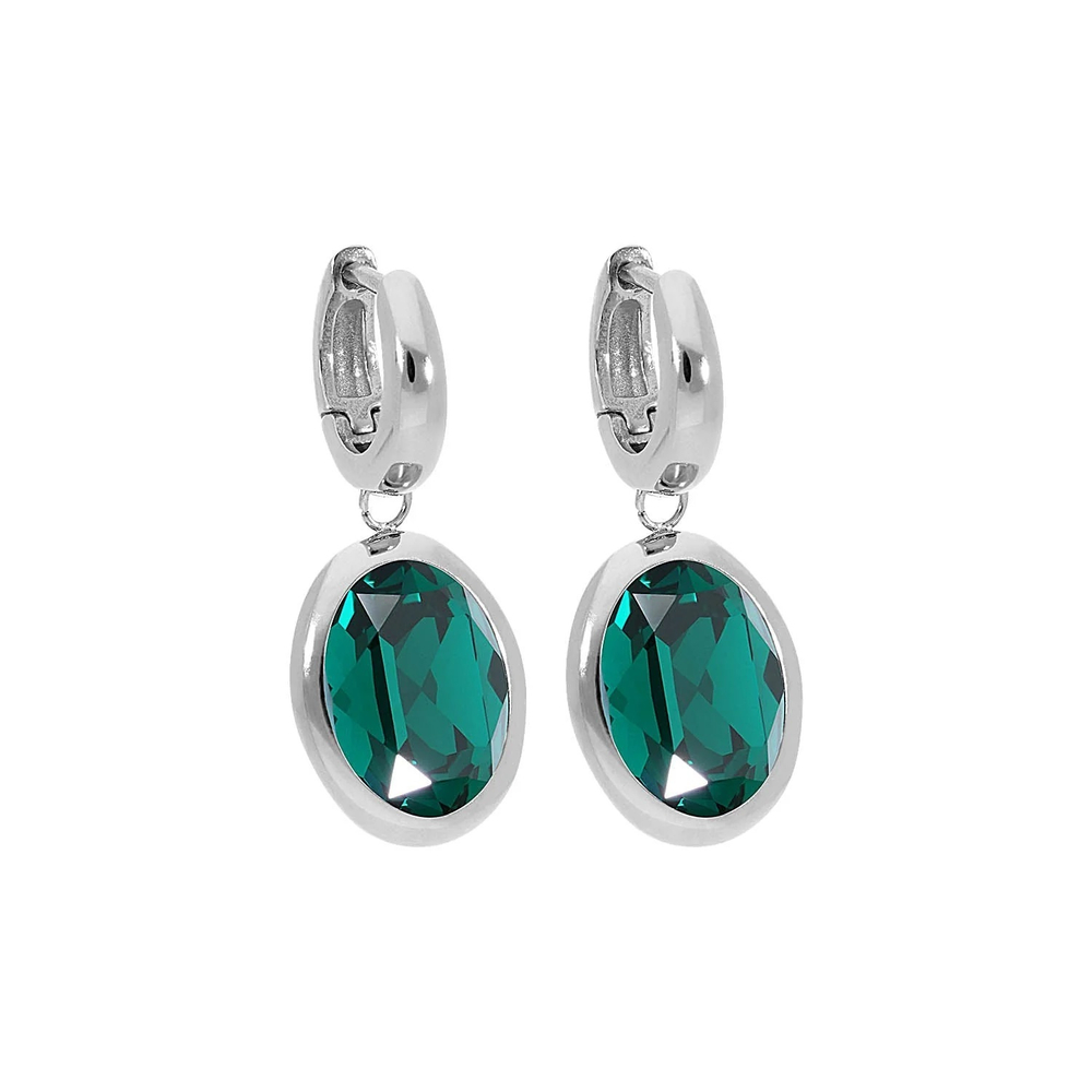 Серьги Qudo Creole TIVOLA small S emerald 310521 G/S