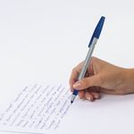 Ручка шариковая с грипом BRAUBERG "i-STICK POINT", СИНЯЯ, корпус серый, игольчатый узел 0,7 мм, линия письма 0,35 мм, 144021