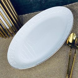 Lenardi 109-156 Овальное блюдо 36см БЕЛАЯ РОЗА в под.уп.(х8)Фарфор