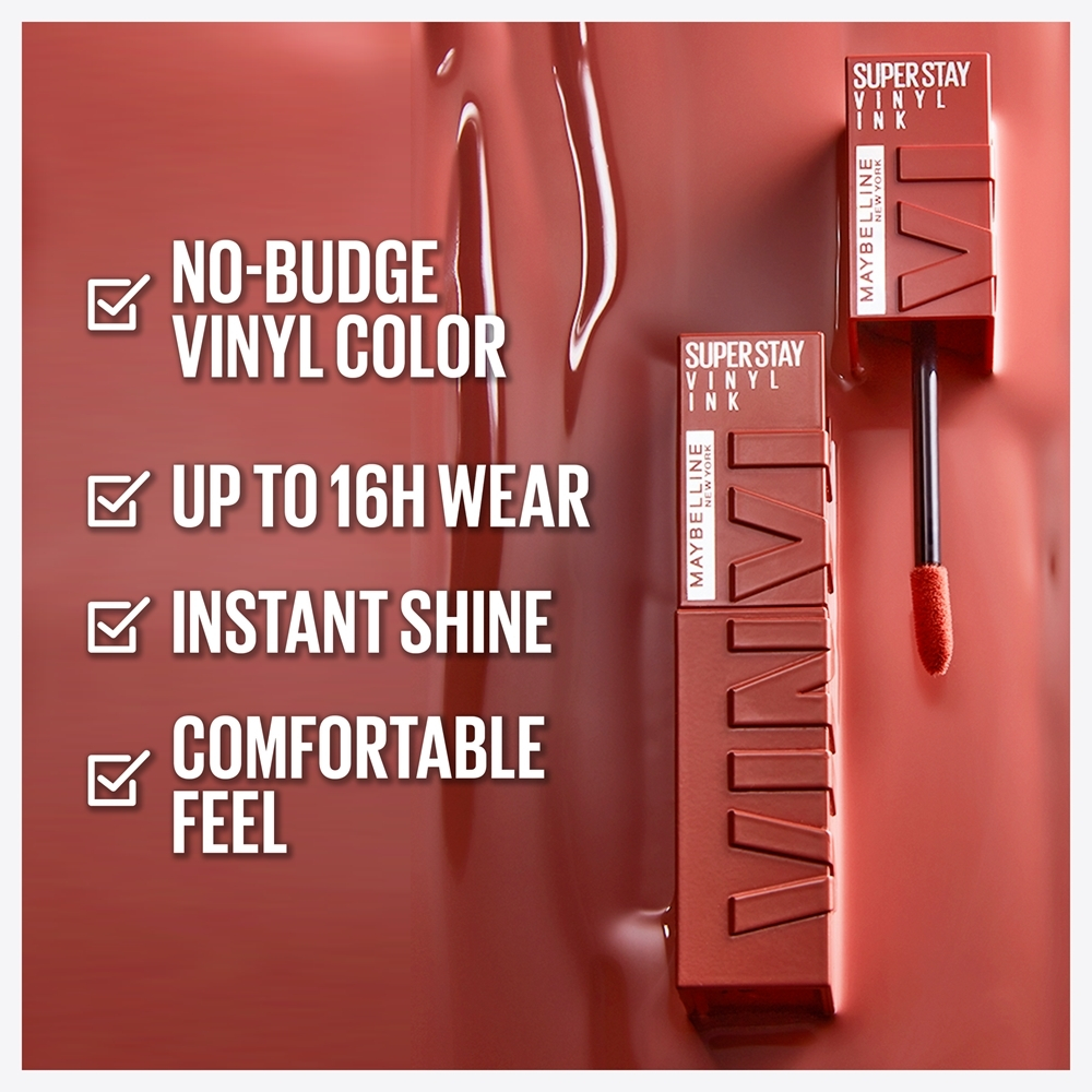 MAYBELLINE NEW YORK SuperStay Vinyl Ink - Стойкая жидкая помада, 4,2 ml
