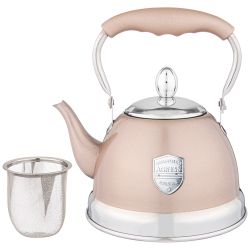 ЧАЙНИК AGNESS С ФИЛЬТРОМ, 1,0 Л C ИНДУКЦИОН. КАПСУЛЬНЫМ ДНОМ И СКЛАДЫВАЮЩЕЙСЯ РУЧКОЙ ЦВЕТ: ШАМПАНЬ