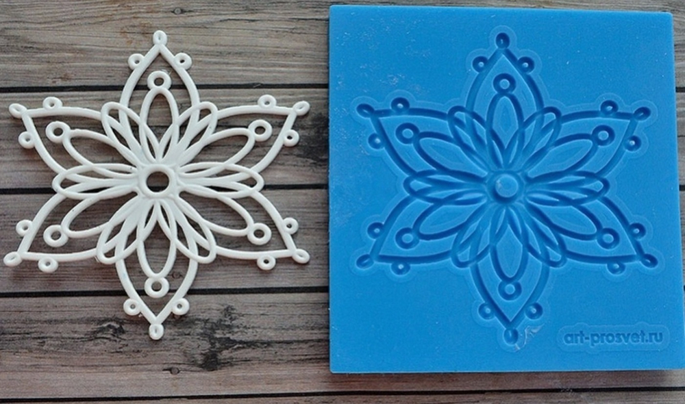 Молд новогодний "Снежинка" 7*7см