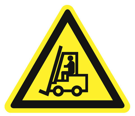 Знак на пластике W-07 "Внимание! Автопогрузчик"