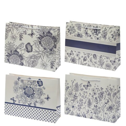 GAEM Пакет подарочный L (бумага 210г/м2, блок 12шт), L40 W12 H30 см, 4в.