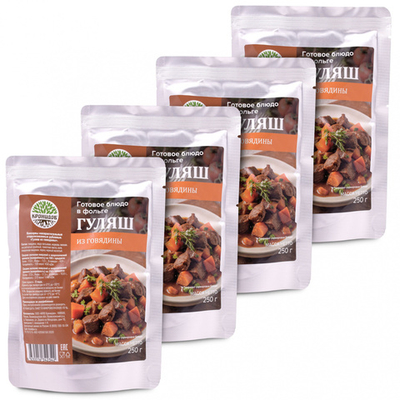 Готовое блюдо Гуляш из говядины 250 г. (Кронидов) 4шт, 1кг