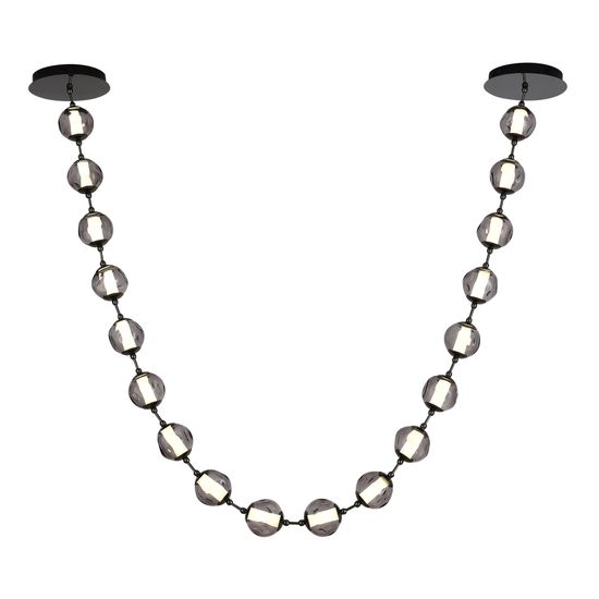 SL6520.403.18 Светильник подвесной ST-Luce черный жемчуг/прозрачно-дымчатый LED 1*90W 4000K HELMI