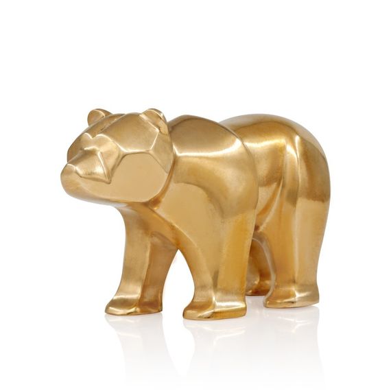 Статуэтка Медведь - фигурка в виде мишки из бронзы, вид полубоком спереди 2