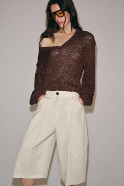 ZARA ШОРТЫ В ПОЛОСКУ С ЗАЩИПАМИ — ZW COLLECTION, ПОЛОСКИ