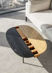 Журнальный столик Between S, 90х64х37 см, дуб/черный ясень