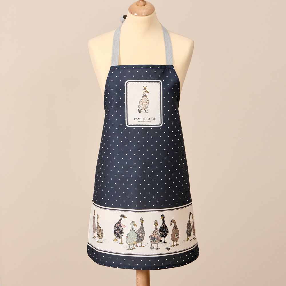 ФАРТУК "FAMILY FARM",100% ХЛОПОК,СИНИЙ, КАЙМА,ТВИЛ,ПРОПИТКА