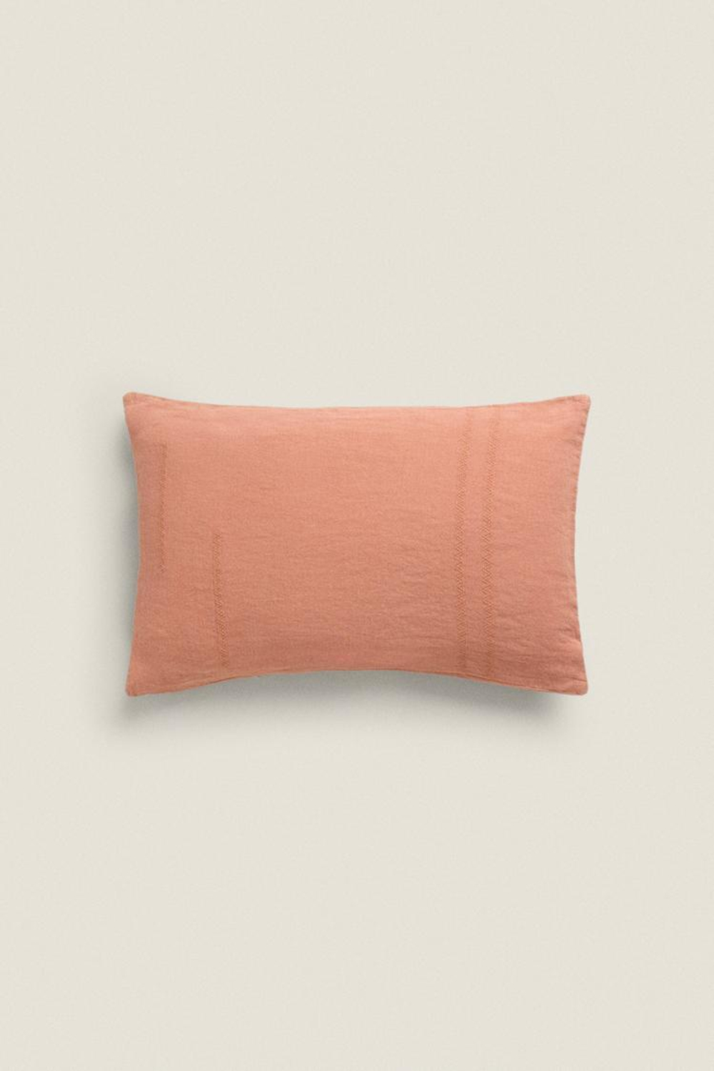 ZARA HOME ЛЬНЯНОЙ ЧЕХОЛ ДЛЯ ДЕКОРАТИВНОЙ ПОДУШКИ, РОЗОВЫЙ