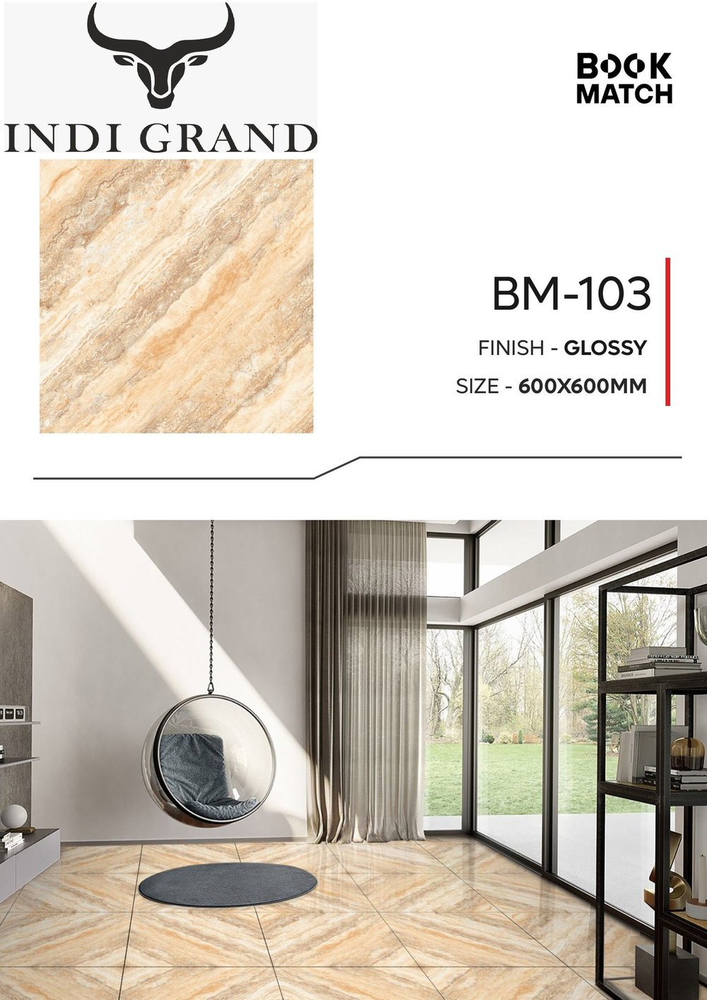 Керамогранит Book Match BM-103 60х60