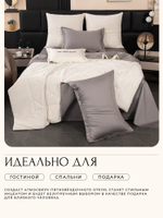 КПБ на резинке Сатин Velvet Premium с Одеялом VPR013, Евро, 4 наволочки, простынь 140*200*25