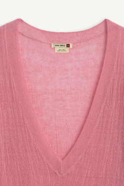 ZARA СВИТЕР ИЗ СМЕСОВОГО ЛЬНА, ПУДРОВО-РОЗОВЫЙ