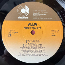 Винтажная виниловая пластинка LP ABBA АББА Super Trouper (Japan 1980) (Obi, Стикер) Happy New Year