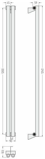 Сунержа Эстет-0 1200х90 2 секции