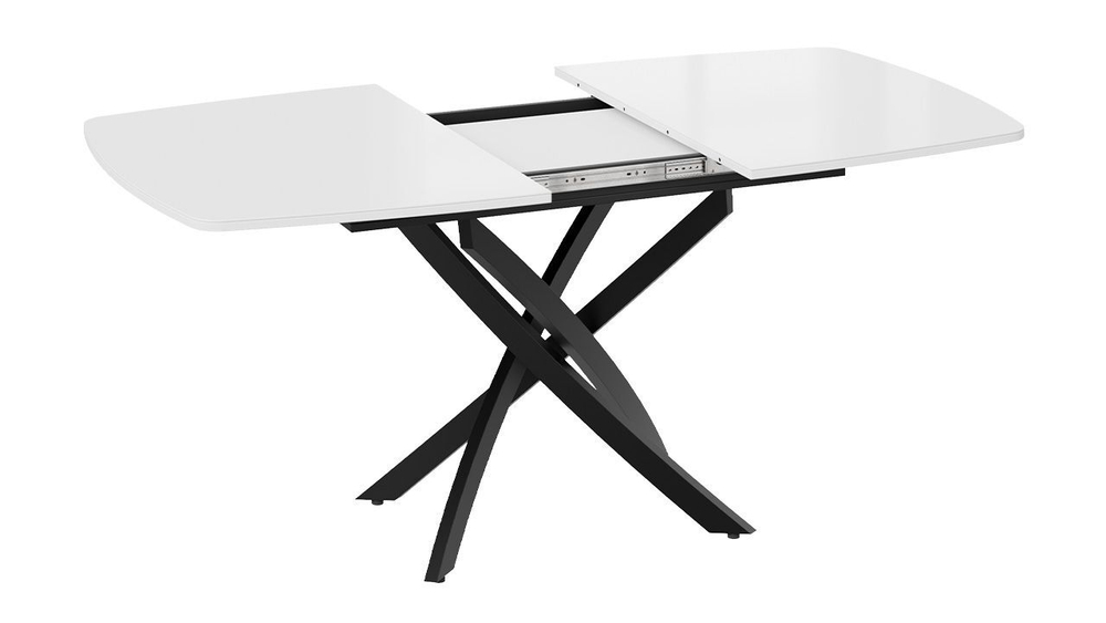 Стол кухонный обеденный раздвижной Черный муар/Стекло матовое черный мрамор 134(173)х90х75 см